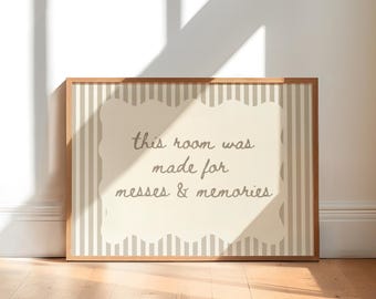 Arte de pared para sala de juegos imprimible, decoración vintage para habitación infantil, impresión neutral para dormitorio de niño o niña, descarga instantánea, decoración minimalista para habitación infantil