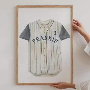 vintage baseball jersey printable boys room art custom baseball jersey wall decor sports team jersey wall art custom baseball print for wall
