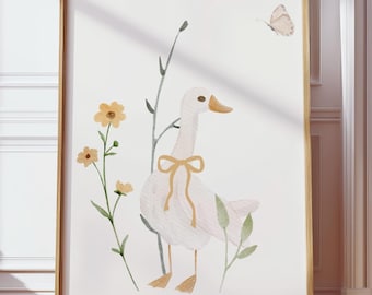 wall art cute goose bow wall decor baby girl nursery decor funny goose decor for nursery girl bedroom decor baby shower gift nursery prints