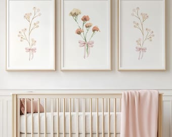wildflower nursery decor floral nursery print baby girl nursery wall art baby girl room decor baby shower gift boho wildflower decor nursery