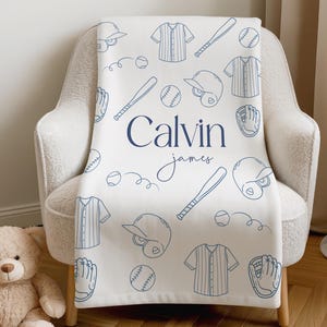 Baseball Nursery Crib Blanket Personalized Baby Blanket Boy Baseball Blanket Custom Name Blanket for Baby Baseball Boy Coming Home Blanket