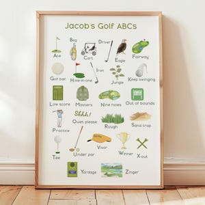 Targa con nome da golf, decorazione per cameretta del bambino, targhetta con nome da golf, decorazione per sala giochi, targhetta con nome da golf, decorazione da parete per cameretta del bambino