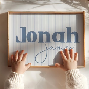 Monogram Name Sign Baby Boy Room Decor Blue Baby Theme Nursery Decor With Name Personalized Name Sign Wall Art Boy Room Wall Decor Baby Gift