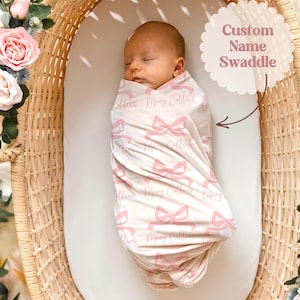 baby swaddle custom name bow swaddle baby blanket personalized bow swaddle personalized name blanket bow name baby blanket newborn swaddle