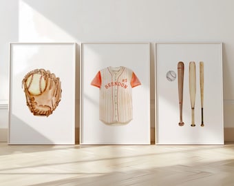 vintage baseball custom name nursery sign personalized baseball nursery decor baseball art boys room custom name sign baby room sports decor
