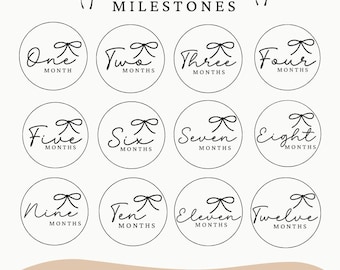 Paquete SVG de hitos de bebé, rondas digitales de hitos mensuales para bebés, rondas recortables para bebés, marcadores de hitos personalizados, tarjeta de hitos para foto