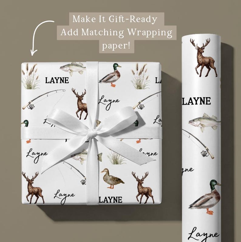 personalized fisherman baby blanket for boys hunting theme baby shower gift custom name woodland animal hunting blanket rustic outdoor gift image 5