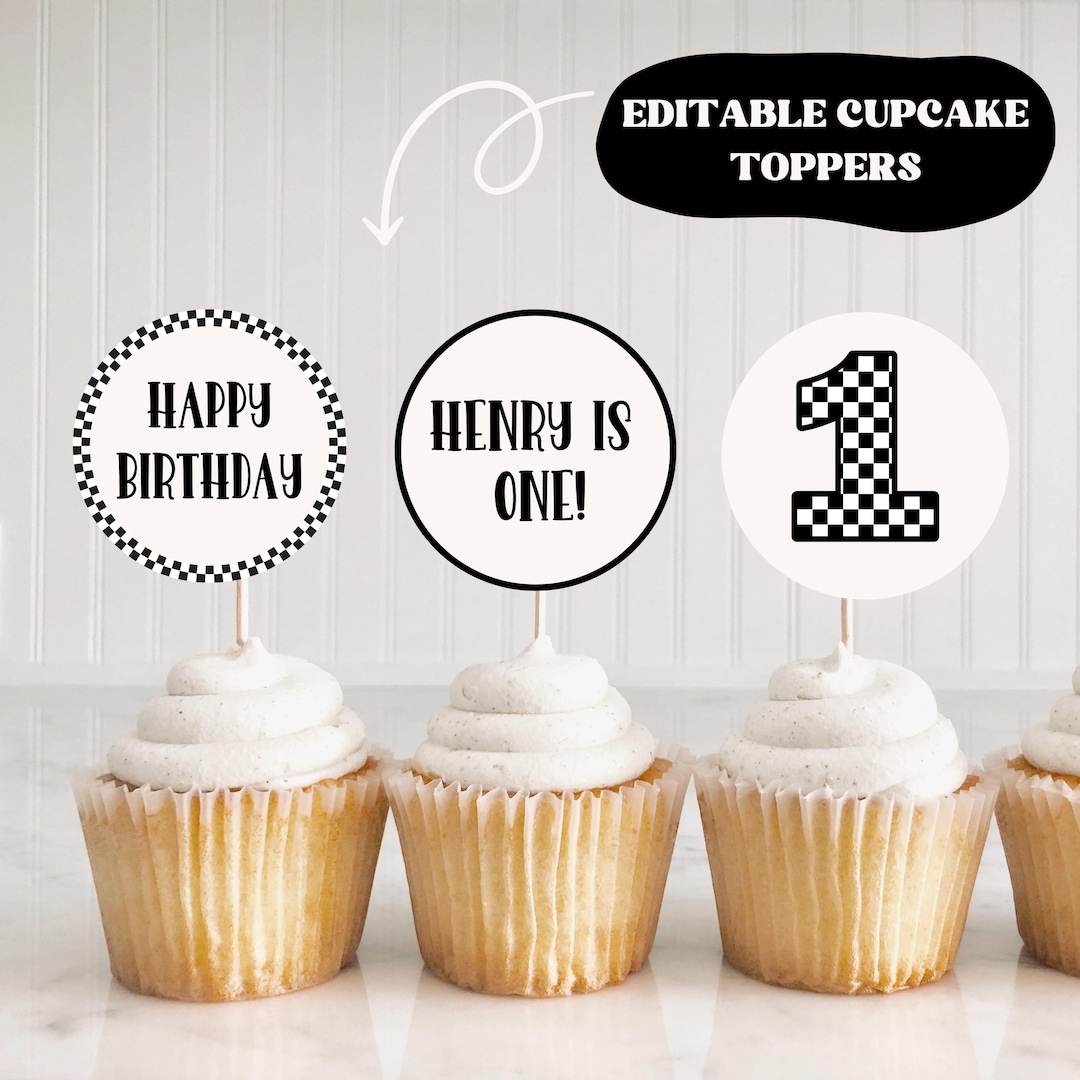 Custom Cupcake Topper Checkered Theme Two Fast Boy Birthday Cake Topper First Year Birthday Personalized Cupcake Toppers for Kid Birthday - Etsy Japan