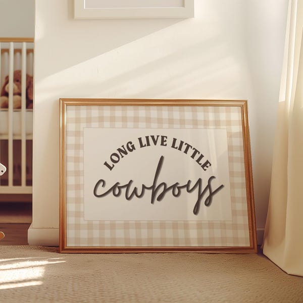 stampa vintage a quadretti da cowboy per cameretta, arte murale western, decorazioni per cameretta western, arte per cameretta in stile fattoria, decorazioni da parete per camera da letto da cowboy, cameretta per ragazzi