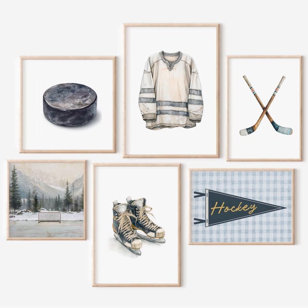 hockey decor nursery printable hockey gallery wall art for boy nursery prints vintage hockey sports decor hockey wall decor for kids bedroom