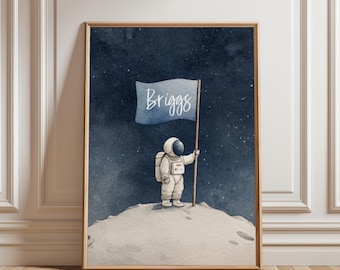 space nursery custom flag sign space baby name sign astronaut nursery decor outer space decor for nursery boy playroom wall art moon