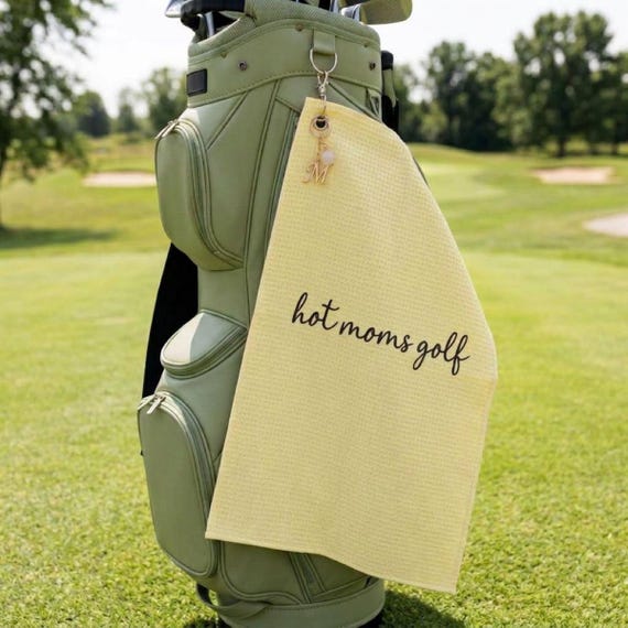 hot mom golf towel for golf bag towel funny golf towel for moms personalized golf bag towel cute womens golf gift trendy golf accessories