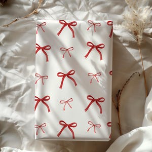 custom wrapping paper matte christmas wrapping paper minimal holiday gift wrap red bow wrapping paper for holiday gift wrap for baby present