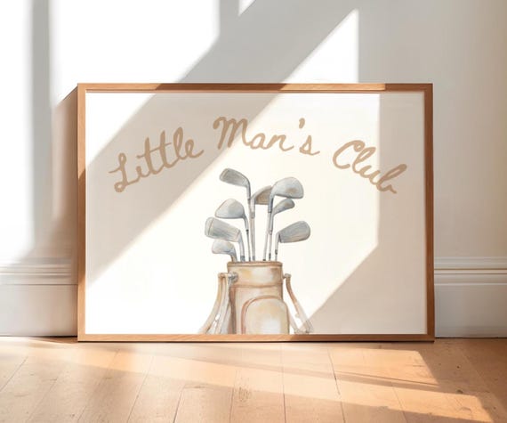 golf decor for nursery boy golf wall decor  boy nursery wall art golf theme nursery vintage wall print brown wall decor for nursery playroom