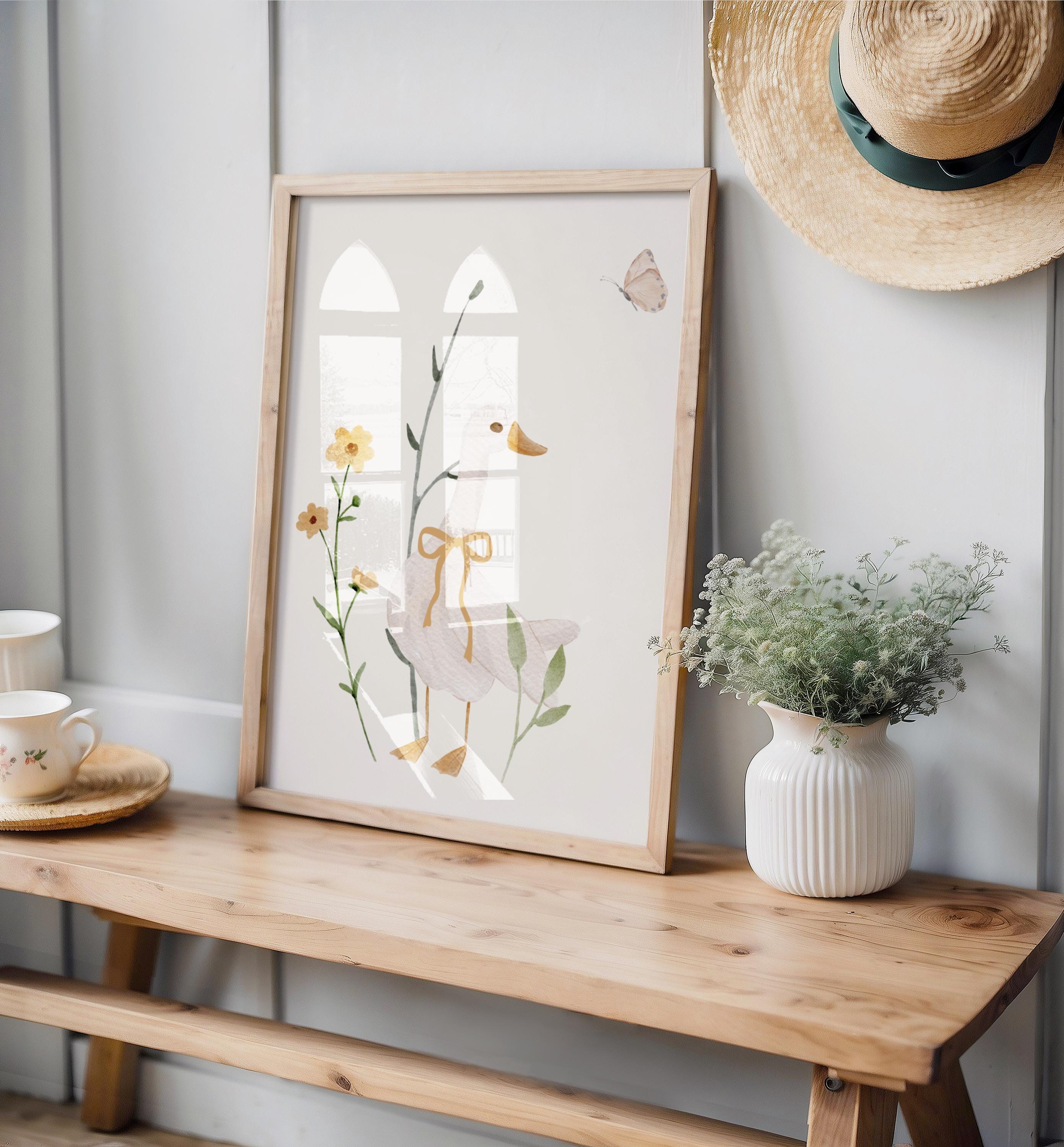 Funny Goose Wall Decor Nursery Wall Art Baby Girl Goose Playroom ...