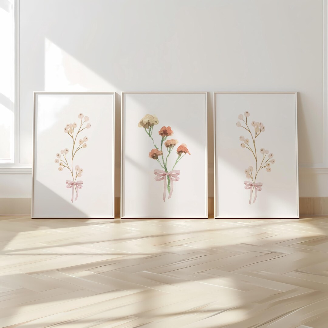 Nursery Decor Girl Wildflower Nursery Art Wall Decor for Baby Girl ...