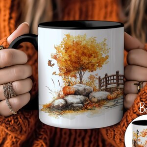 Rustic Autumn Pumpkin Patch Coffee Mug | Cozy Fall Vibes Tea Cup | Seasonal Thanksgiving Gift