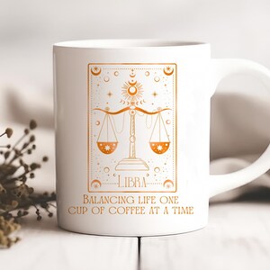 Libra Zodiac Ceramic Mug, Horoscope Coffee Cup, Balance Life Coffee Mug, Astrology Mug, Star Sign Tea Mug, Coffee Lover Gift