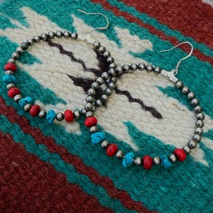 Navajo Pearl Hoop Earrings