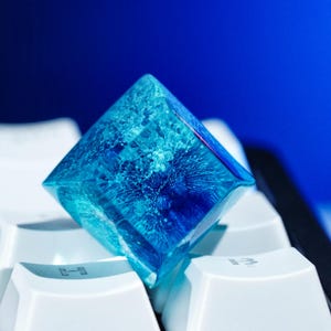 Blue Coral Keycap, Ocean-Themed Artisan Keycap for MX Cherry Mechanical Keyboards