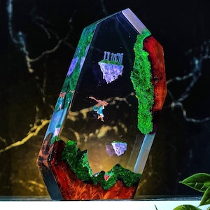 TOTK Resin Wood Night Light, zelda resin lamp , Diorama lamp inspired by zelda, Birthday Gift, Gift For Him, Christmas gift