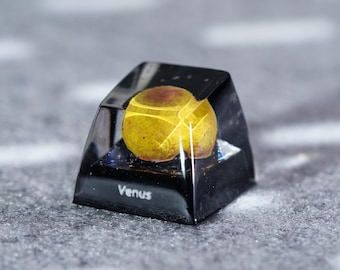 Venus Planet Keycap, Solar System Artisan Keycaps, Universe Resin Keycap for Cherry MX Switches, Space-Themed Keyboard Accessory