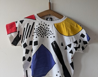 Retro kids&#39; t shirt, Popy Moreni Paris designer children&#39;s clothing, summer t shirt gift for 1 year old, pre 2000, unworn