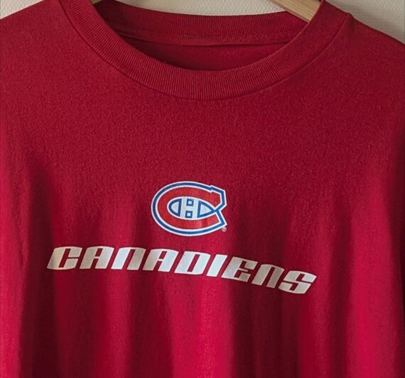 T-shirt Vintage Femme Manches Longues Canadiens De Montréal, Rouge Taille L