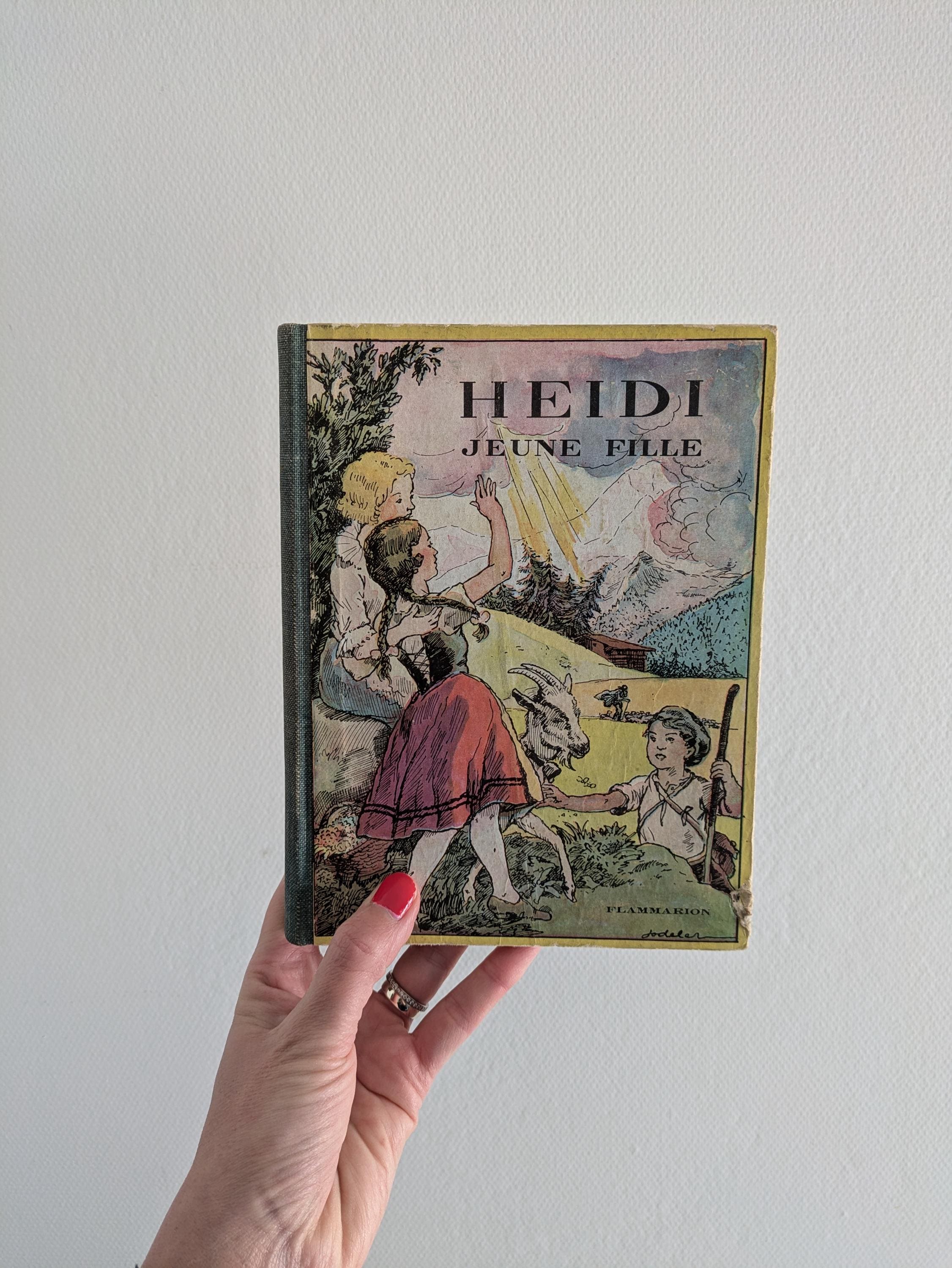 Vintage Heidi Jeune Fille, French copy of children's classic Heidi adventure story, published by Flammarion Paris, circa 1960s, collectable