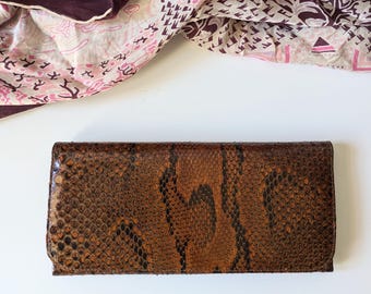 French Leather vintage purse, 1950s purse, clutch