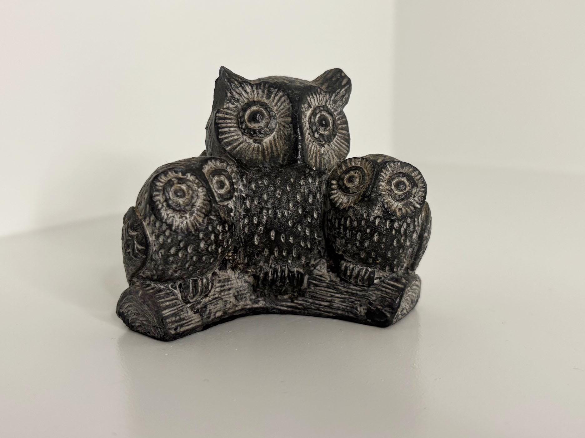 Wolf Original Owl Family sculpture