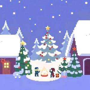 Weihnachts-Szene Kreuzstichmuster