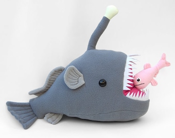 Mariana the Anglerfish and Chummy the Lanternfish Glow in the Dark Stuffed Animal Plush Toy