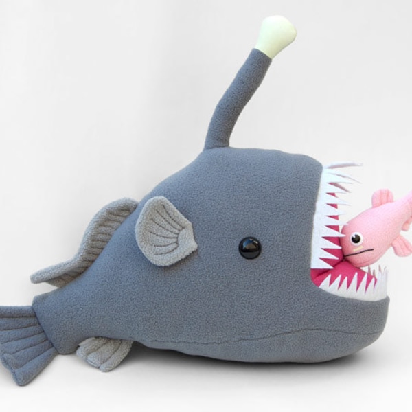 Mariana the Anglerfish and Chummy the Lanternfish Glow in the Dark Stuffed Animal Plush Toy