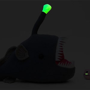 Mariana the Anglerfish and Chummy the Lanternfish Glow in the Dark Stuffed Animal Plush Toy image 2