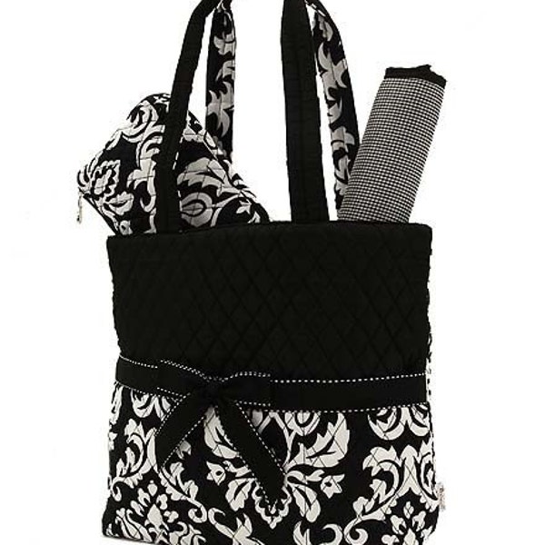 SALE Limited Time Quilted Personalized 3 pc Diaper Bag by Whimsy Tots Boutique