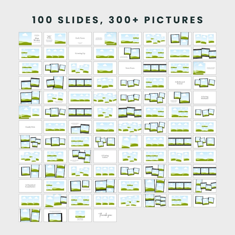 Funeral Slideshow Template, Celebration of Life Slideshow, Minimal ...