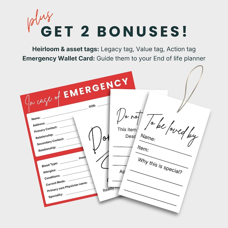 End Of Life Planner, Emergency Binder, Just In Case Binder, Funeral Planner Printable, What If Binder, Household Planner, Legacy Journal image 3