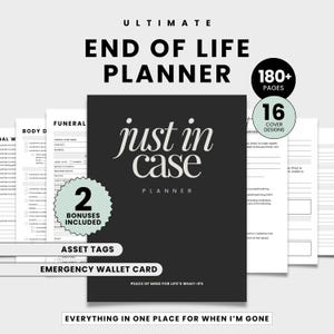 Planificador de fin de vida, Carpeta de emergencia, Carpeta de emergencia, Planificador de funerales imprimible, Carpeta de emergencias, Planificador de hogar, Diario de legado