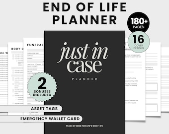 Planificador de fin de vida, Carpeta de emergencia, Carpeta de emergencia, Planificador de funerales imprimible, Carpeta de emergencias, Planificador de hogar, Diario de legado