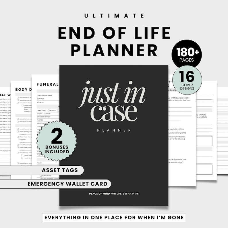 End Of Life Planner, Emergency Binder, Just In Case Binder, Funeral Planner Printable, What If Binder, Household Planner, Legacy Journal image 1