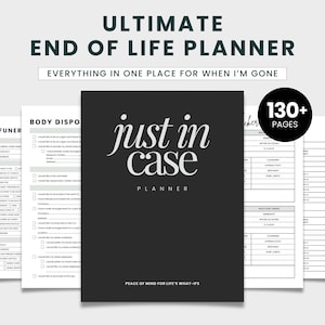 Planificador de fin de vida, carpeta de emergencia, carpeta de emergencia, planificador de funerales imprimible, carpeta de emergencia, planificador de hogar, diario de legado