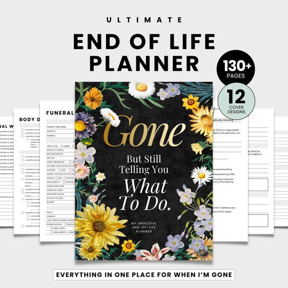End Of Life Planner, Emergency Binder, Just In Case Planner, Funeral Planner Printable, What If Binder, Household Planner, Legacy Journal