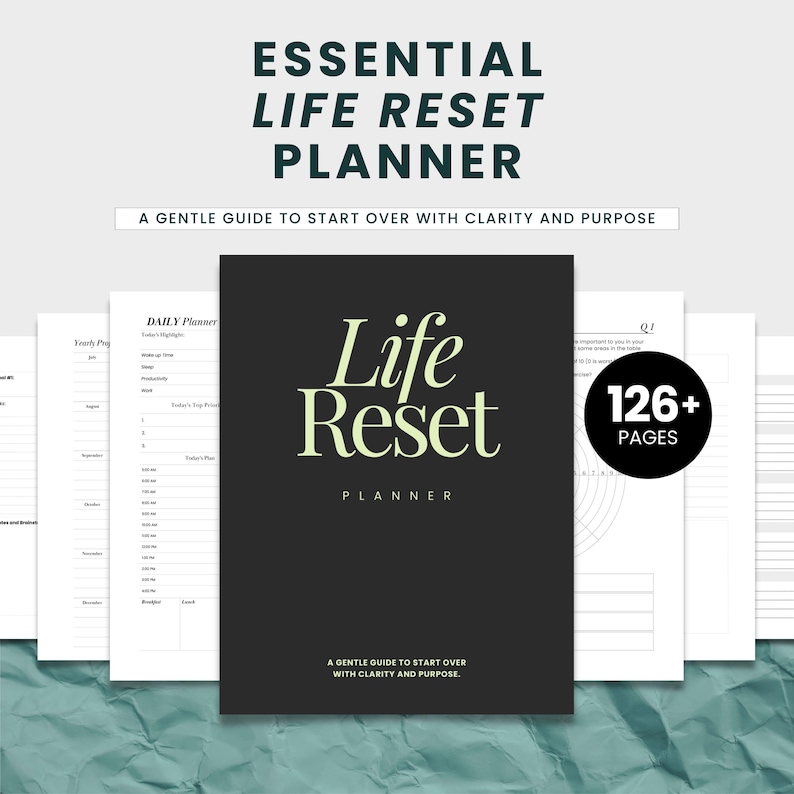 Life Reset Planner, Self Care Planner, Self Reflection Journal, Goal Setting Planner, Grief Therapy, Loss Of Father Journal, Self Discovery image 1