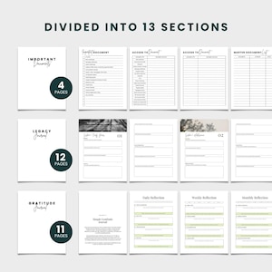 End Of Life Planner, Emergency Binder, Just In Case Binder, Funeral Planner Printable, What If Binder, Household Planner, Legacy Journal image 8