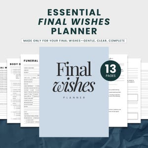 Final Wishes Planner, End Of Life Planner, Emergency Binder, Just In Case Binder, Funeral Planner Printable, Legacy Journal, What If Binder