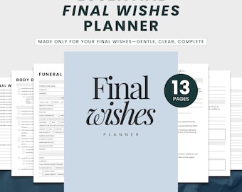 Final Wishes Planner, End Of Life Planner, Emergency Binder, Just In Case Binder, Funeral Planner Printable, Legacy Journal, What If Binder