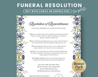 Funeral Resolutions For Black Churches, Memorial Resolution, In Loving Memory, Memorial Service Letter Template, Church Funeral Template