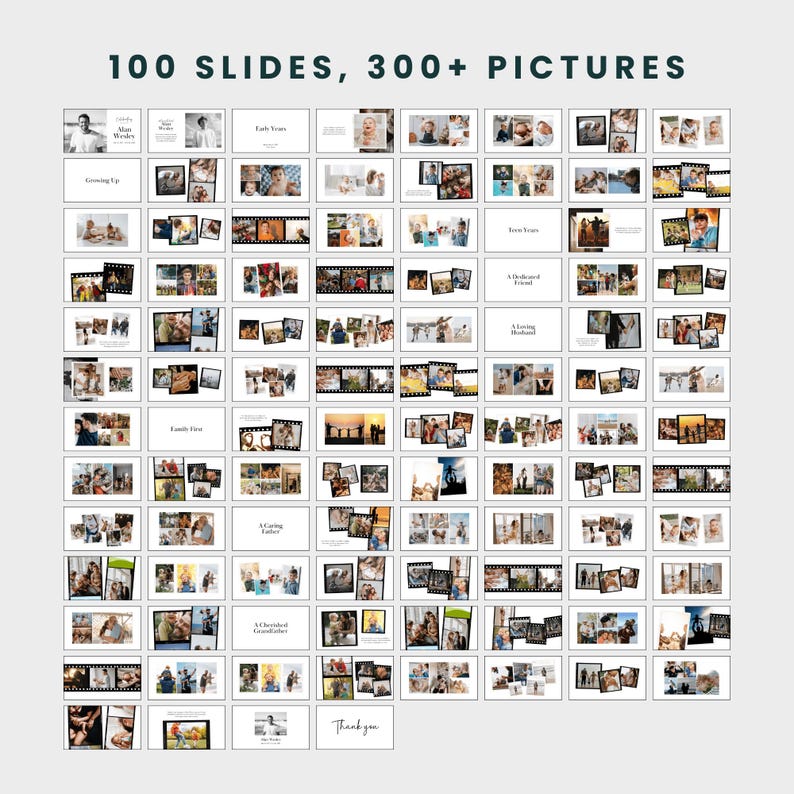 Funeral Slideshow Template, Celebration of Life Slideshow, Minimal ...