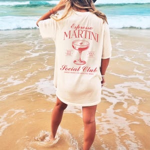 Espresso Martini Social Club Shirt: Cocktail Lover Oversized Tee